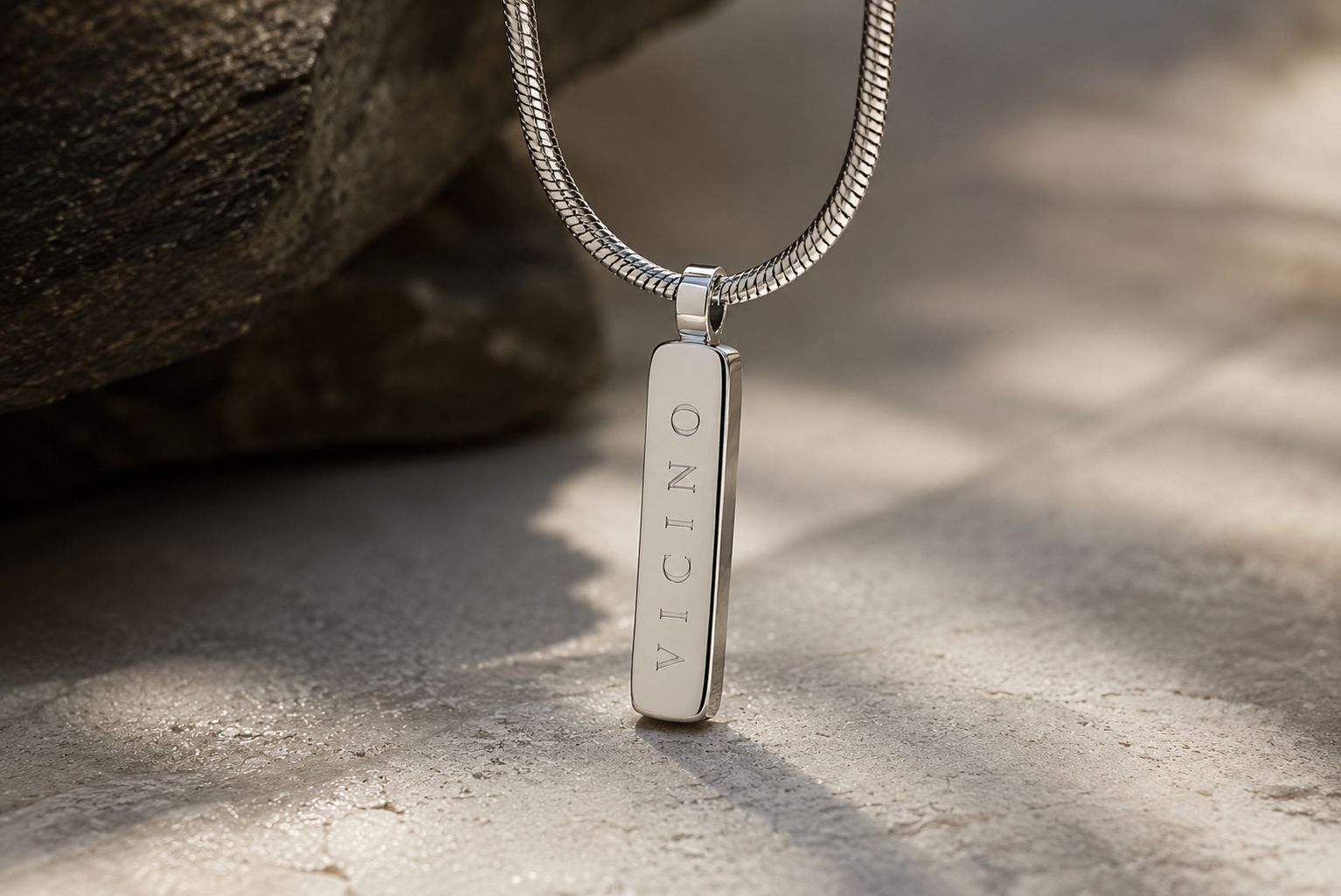 The Neighbor Chain — snake chain met VICINO pendant